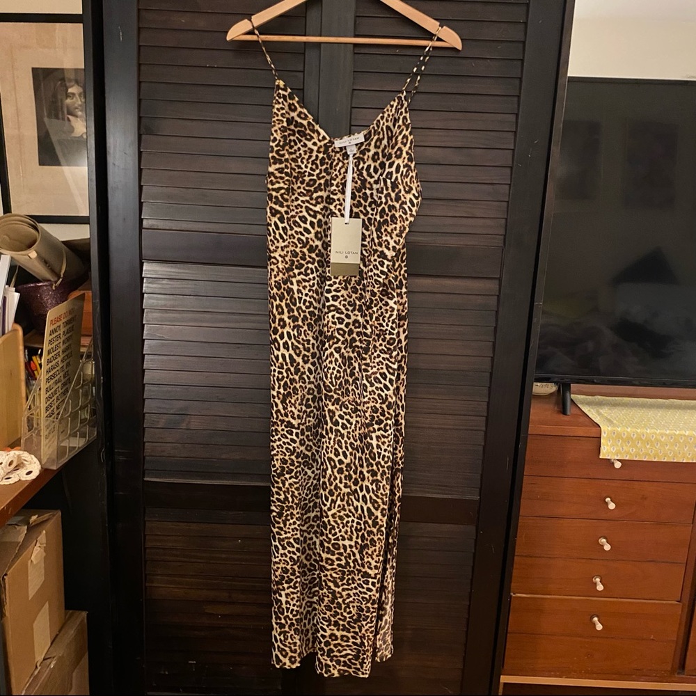 NWT L Nili Lotan x Target Leopard Slip Dress Large